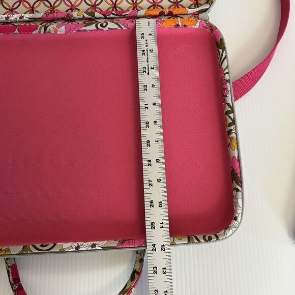 Vera Bradley Hard Shell Laptop Computer Case Bag Folkloric (Retired) with Strap - Picture 4 of 16